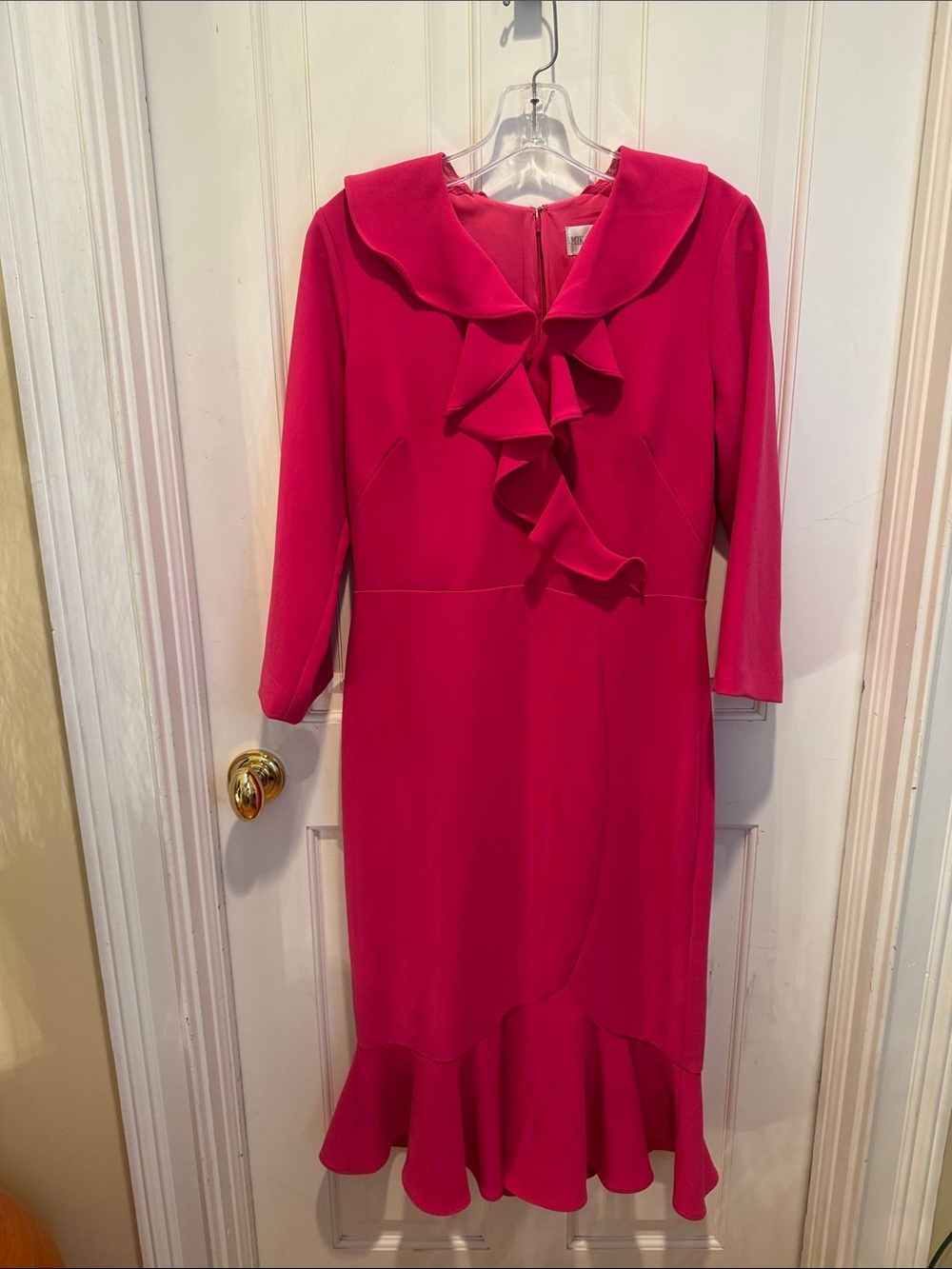 Mikael Aghal Fuchsia dress with ruffles